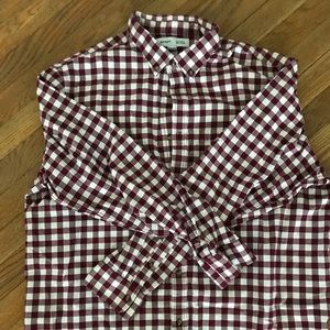Maroon and white plaid oxford shirt - Old Navy XXL